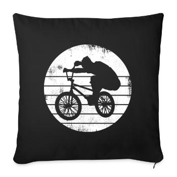 Cycliste BMX - Housse de coussin décorative 45 x 45 cm - noir - Devant