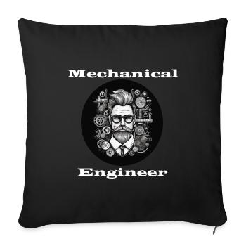 Mechanical Engineer weiß - Sofakissenbezug 45 x 45 cm - Schwarz - Vorne