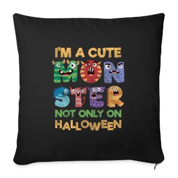 Halloween creepy disguise - Sofa pillowcase 17,3'' x 17,3'' (45 x 45 cm) - black - Front