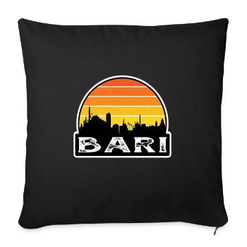 Bari Italie Flag Skyline Souvenir de voyage - Housse de coussin décorative 45 x 45 cm - noir - Devant