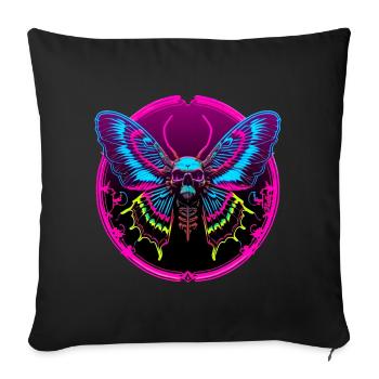Skull Moth - Sofa pillowcase 17,3'' x 17,3'' (45 x 45 cm) - black - Front