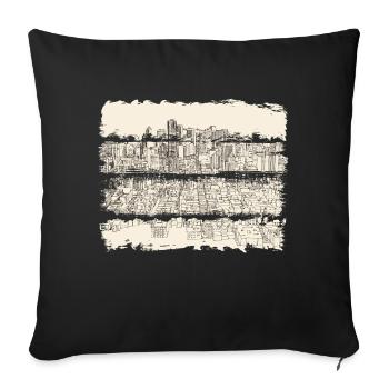 City usa illinois america travel united states - Sofa pillowcase 17,3'' x 17,3'' (45 x 45 cm) - black - Front