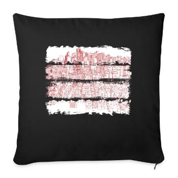 City usa illinois america travel united states - Sofa pillowcase 17,3'' x 17,3'' (45 x 45 cm) - black - Front