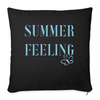 SUMMER FEELING with butterfly - Sofa pillowcase 17,3'' x 17,3'' (45 x 45 cm) - black - Front