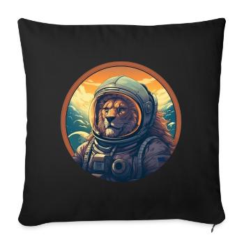 Astronaut Lion at sunset, creative - Sofa pillowcase 17,3'' x 17,3'' (45 x 45 cm) - black - Front