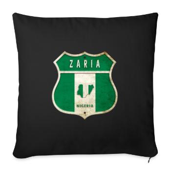 Design des armoiries de Zaria, Nigeria - Housse de coussin décorative 45 x 45 cm - noir - Devant