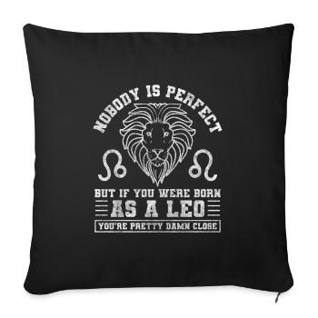 Lion Astrologie Anniversaire Lion - Housse de coussin décorative 45 x 45 cm - noir - Devant
