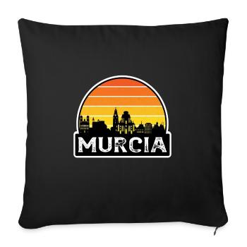 Murcie Espagne Flag Skyline Souvenir de voyage - Housse de coussin décorative 45 x 45 cm - noir - Devant