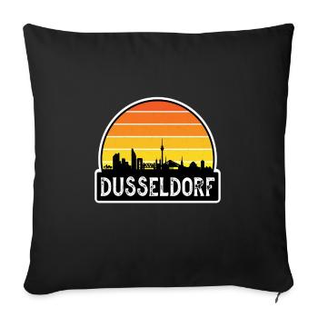 Dusseldorf Germany Flag Skyline Travel Souvenir - Sofa pillowcase 17,3'' x 17,3'' (45 x 45 cm) - black - Front