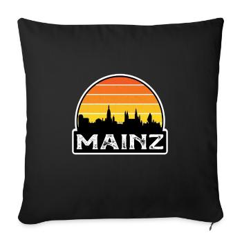 Mainz Germany Flag Skyline Travel Souvenir - Sofa pillowcase 17,3'' x 17,3'' (45 x 45 cm) - black - Front