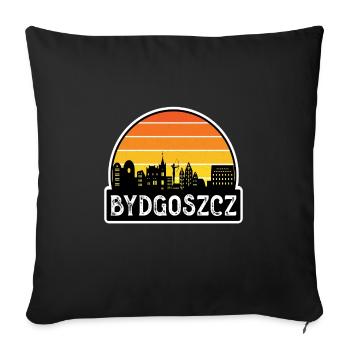 Bydgoszcz Pologne Flag Skyline Souvenir de voyage - Housse de coussin décorative 45 x 45 cm - noir - Devant