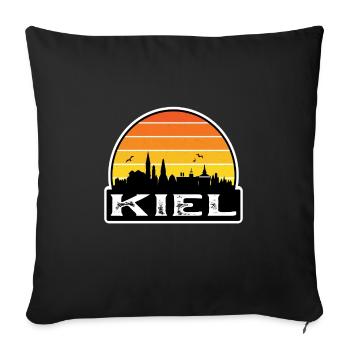 Kiel Germany Flag Skyline Travel Souvenir - Sofa pillowcase 17,3'' x 17,3'' (45 x 45 cm) - black - Front