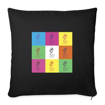 Conception du microphone - Housse de coussin décorative 45 x 45 cm - noir - Devant