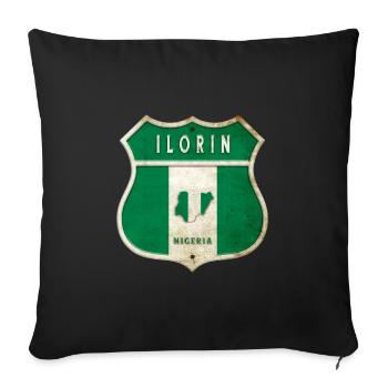 Ilorin Nigeria Armoiries Drapeaux Design - Housse de coussin décorative 45 x 45 cm - noir - Devant