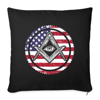 Masonic Freemasonry Fraternal - Sofakissenbezug 45 x 45 cm - Schwarz - Vorne