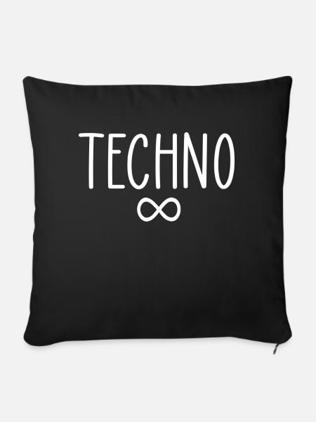 Techno für immer - Sofakissenbezug 45 x 45 cm - Schwarz