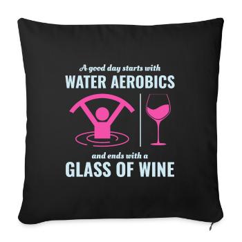 Aquagym Fitness aquatique Aqua Exercice Vin - Housse de coussin décorative 45 x 45 cm - noir - Devant