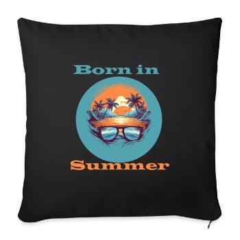 Né en été - Housse de coussin décorative 45 x 45 cm - noir - Devant