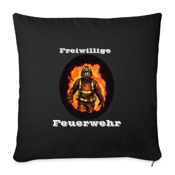 Freiwillige Feuerwehr weiß - Sofakissenbezug 45 x 45 cm - Schwarz - Vorne