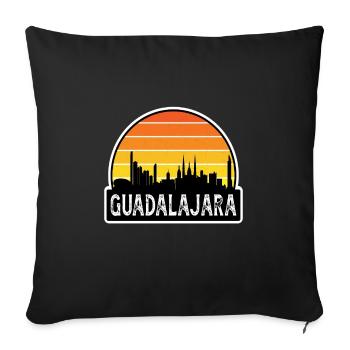 Guadalajara Mexico Flag Skyline Travel Souvenir - Sofa pillowcase 17,3'' x 17,3'' (45 x 45 cm) - black - Front