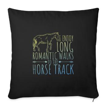 horse racing - Sofa pillowcase 17,3'' x 17,3'' (45 x 45 cm) - black - Front