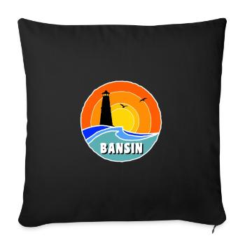 Ostsee Leuchtturm Bansin - Sofakissenbezug 45 x 45 cm - Schwarz - Vorne