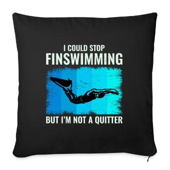 Finswimming Fin Swimming Swimmer Swim Water sport - Sofa pillowcase 17,3'' x 17,3'' (45 x 45 cm) - black - Front