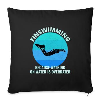 Finswimming Fin Swimming Swimmer Swim Water sport - Sofa pillowcase 17,3'' x 17,3'' (45 x 45 cm) - black - Front