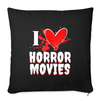 I Love Movies Statement Heart Movie Night Movies - Sofa pillowcase 17,3'' x 17,3'' (45 x 45 cm) - black - Front