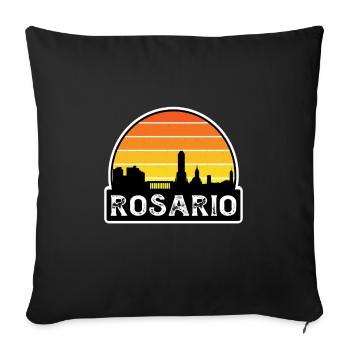 Rosario Argentina Flag Skyline Souvenir de voyage - Housse de coussin décorative 45 x 45 cm - noir - Devant