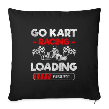 Kart Motorsport Racing - Sofa pillowcase 17,3'' x 17,3'' (45 x 45 cm) - black - Front