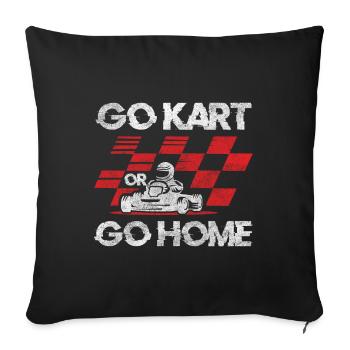 Kart Kartfahrer Karting - Housse de coussin décorative 45 x 45 cm - noir - Devant