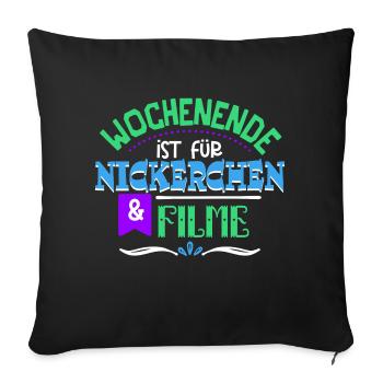 Cineast Binge Watching Movies Theater Statement - Sofakissenbezug 45 x 45 cm - Schwarz - Vorne