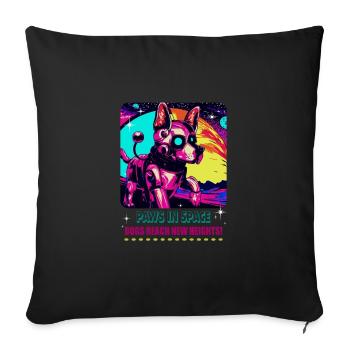 RoboVolt-Stil: Roboterhund - Sofakissenbezug 45 x 45 cm - Schwarz - Vorne