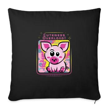 Free-spirited mud pig - Sofa pillowcase 17,3'' x 17,3'' (45 x 45 cm) - black - Front