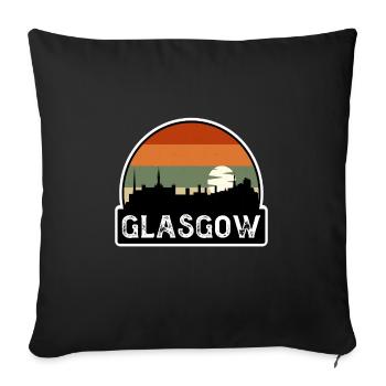 Glasgow Scotland Flag Skyline Travel Souvenir - Sofa pillowcase 17,3'' x 17,3'' (45 x 45 cm) - black - Front
