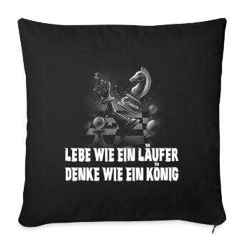 Schach Design - Sofakissenbezug 45 x 45 cm - Schwarz - Vorne