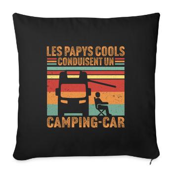 Les papys cools conduisent camping-car - Housse de coussin décorative 45 x 45 cm - noir - Devant