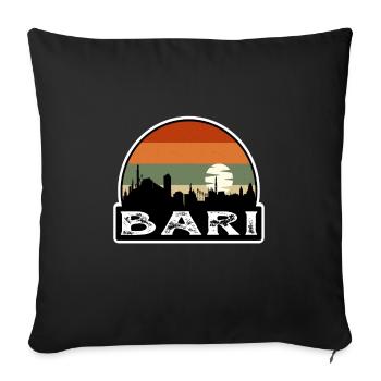 Bari Italy Flag Skyline Travel Souvenir - Sofa pillowcase 17,3'' x 17,3'' (45 x 45 cm) - black - Front