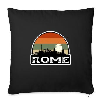 Rome Italy Flag Skyline Travel Souvenir - Sofa pillowcase 17,3'' x 17,3'' (45 x 45 cm) - black - Front
