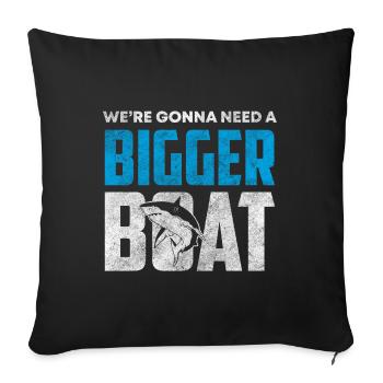 Dents de pêcheur de l’océan Grand Requin blanc - Housse de coussin décorative 45 x 45 cm - noir - Devant