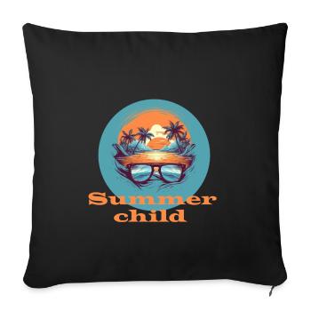 Enfant d’été - Housse de coussin décorative 45 x 45 cm - noir - Devant