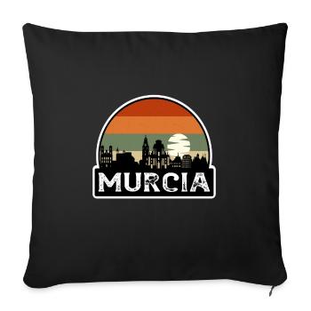Murcia Spain Flag Skyline Travel Souvenir - Sofa pillowcase 17,3'' x 17,3'' (45 x 45 cm) - black - Front