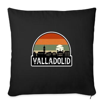 Valladolid Spain Flag Skyline Travel Souvenir - Sofa pillowcase 17,3'' x 17,3'' (45 x 45 cm) - black - Front
