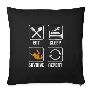 Parachutiste saut parachute Sports - Housse de coussin décorative 45 x 45 cm - noir - Devant