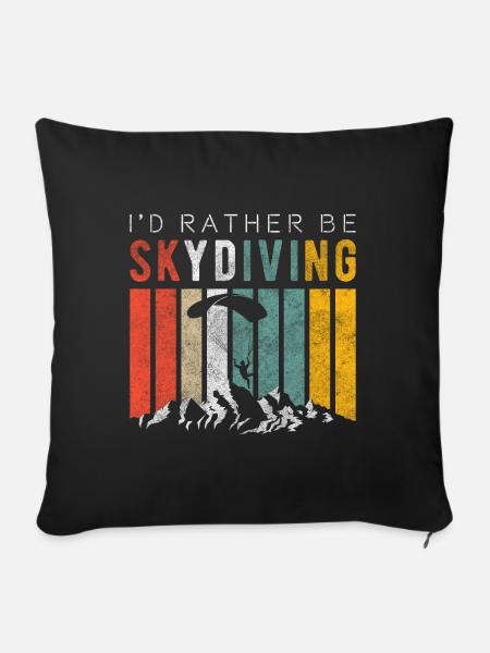 Fallschirm Adrenalin - Sofakissenbezug 45 x 45 cm - Schwarz