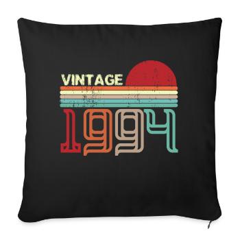 Vintage Birthday retro sunset design - Sofa pillowcase 17,3'' x 17,3'' (45 x 45 cm) - black - Front