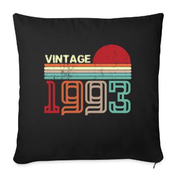 Vintage retro sunset 1993 birthday gift - Sofa pillowcase 17,3'' x 17,3'' (45 x 45 cm) - black - Front