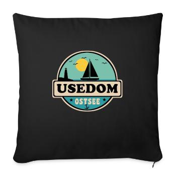 Usedom - Sofakissenbezug 45 x 45 cm - Schwarz - Vorne