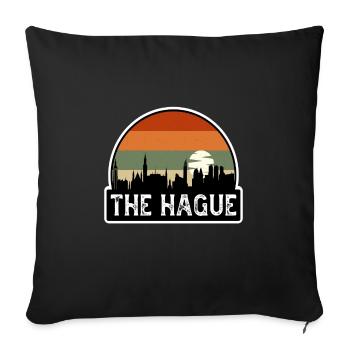 The Hague Netherlands Flag Skyline Travel Souvenir - Sofa pillowcase 17,3'' x 17,3'' (45 x 45 cm) - black - Front